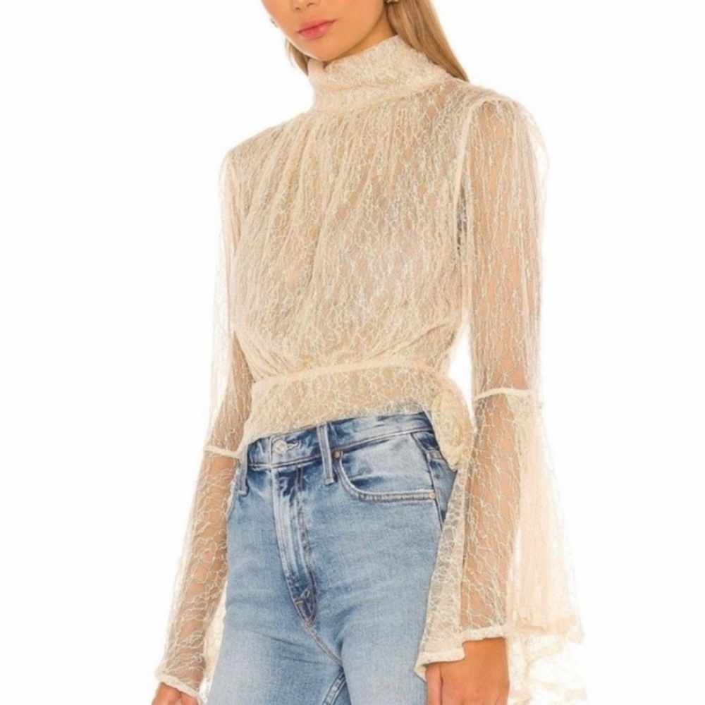 Free People Lace Bell-Sleeve Top